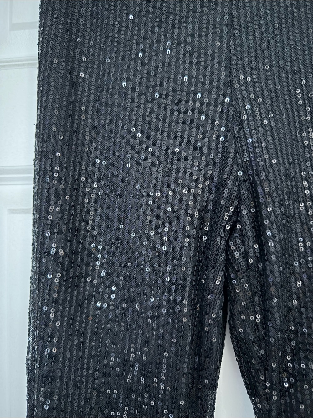 Black Sequin Flare Pants Disco Festival Glam Party Bell Bottoms